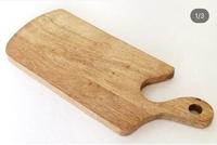Planche à découper multi-usages en bois d'acacia avec poignée creuse, design moderne et luxueux, compatible lave-vaisselle, antidérapante, ustensile de cuisine pour pizza et pain