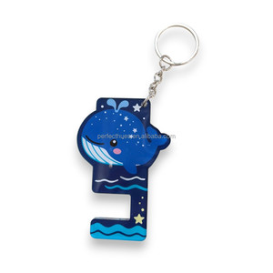 Cute Blue Whale Acrylic <b>phone</b> <b>holder</b> Keychain Custom Shape Digital Printing Lightweight Design - Product Image 1