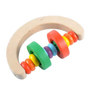 Wudly Pack 4 hochets en bois écologiques pour bébé 12 + mois Ensemble de shakers d'instruments de musique pour enfants Non toxique Multi Colors Dents Shaker - Product Image 5