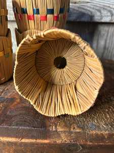 Porte-bougie en rotin tressé, design cage, de haute qualité, fait main, avec tube en verre coupe-vent, accessoires d'éclairage - Product Image 3