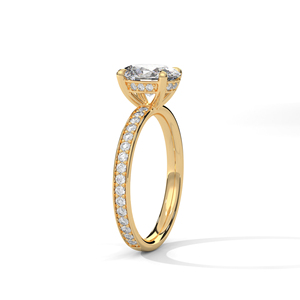 แหวนเพชรทองคำ 14K เพชรเพาะเลี้ยงในห้องปฏิบัติการ แหวนทองคำแท้ 18K สำหรับผู้หญิง สไตล์คลาสสิก รับรองโดย IGI แหวนหมั้น แหวนวันครบรอบ - Product Image 5