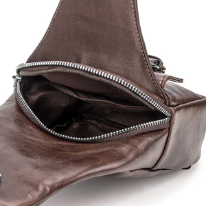 Bolsa de Viaje de Cuero Genuino de Alta Calidad de Fábrica, Bolsa de Cintura de Cuero, Bolsa de Pecho de Cuero para Hombre - Product Image 5