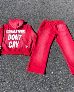Conjunto de Sudadera con Capucha y Pantalones Deportivos de Felpa Gruesa con Logotipo Personalizado, Estilo Urbano, Transpirable, para Invierno - Product Image 2