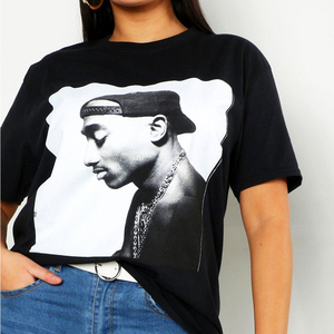 Camisetas de cuello en V para mujer, 100% algodón, estilo veraniego, camisetas con logo personalizado, ropa de calle, moda, camisetas oversize. - Product Image 5