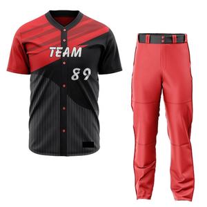 Logotipo personalizado impreso uniforme de béisbol Unisex nuevo diseño de alta calidad 100% poliéster de secado rápido transpirable Color sólido Venta caliente - Product Image 1