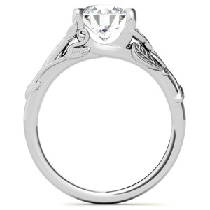 Bijoux fins de luxe en argent sterling 925 plaqué or blanc, inspirés de la nature géométrique, avec moissanite, pour fiançailles, mariage et fêtes - Product Image 4
