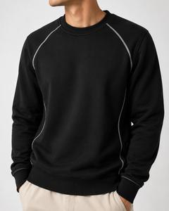 Men Stand Collar <b>Raglan</b> Sleeve Pullover Solid Color Fleece Knitted Long Sleeve Loose Fit Winter Casual Streetwear Sweatshirt - Product Image 5