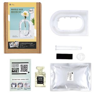 Kit de vase artisanal en pierre effet marbre, décoration minimaliste DIY pour le bureau, la maison et cadeau créatif - Product Image 5