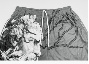 <b>Custom</b> Sublimation Printed Board Mesh Men's Shorts Eco-Friendly Breathable Button Fly High Waist Casual Workout Low Price - Product Image 3