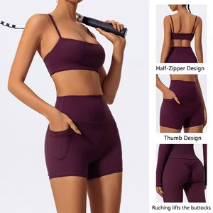 Ensemble de sport pour femme de haute qualité : survêtement, ensemble de compression pour la course et le yoga, ensemble soutien-gorge de sport sans manches, ensemble de yoga à manches longues - Product Image 1
