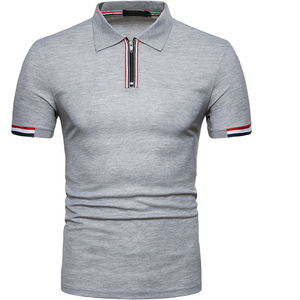 Chemise noire pour homme en polyester tissé 100 %, séchage rapide, manches courtes, fermeture éclair sur le devant, design uni décontracté, coupe classique - Product Image 6