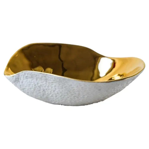 Bol en verre artisanal de qualité supérieure avec support en forme de branche dorée, centre de table décoratif pour la maison, idéal pour offrir en cadeau, style glamour et pour servir les aliments. - Product Image 3