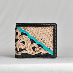 Portefeuille en cuir véritable fait main avec gaufrage serpent, fermeture pliante vintage, portefeuille court quotidien pour homme - Product Image 1