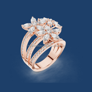 Jewel Jive Creation Bague de mariage d'inspiration vintage en or 14 carats avec zircon cubique taille émeraude pour les mariées - Product Image 1