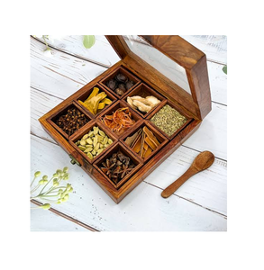 Wood Spice <b>Box</b> Wood Triangular Spice <b>Box</b> With Spoon Hand Wash Only Durable <b>Herb</b> & Spice Tools - Product Image 2