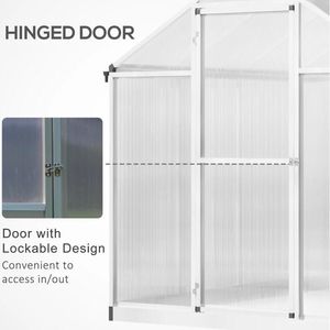 Serra da Giardino Walk-In in Policarbonato 8 L X 6 W con Tetto Ventilato e Grondaia per la Ventilazione Invernale - Product Image 5