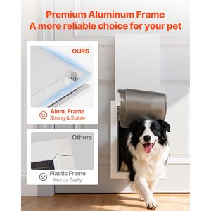 Grande porte pour animaux de compagnie résistante aux intempéries, taille XL, à double fermeture magnétique robuste avec cadre métallique pour chats et chiens, pour une utilisation intérieure et extérieure - Product Image 2