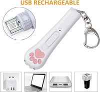 Giocattolo Laser per Cani e Gatti, Puntatore LED Interattivo, Ecologico, in Plastica, Design Cartoonesco, per Interni/Esterni, Ricaricabile USB, 5 Modalità, Lunga Portata