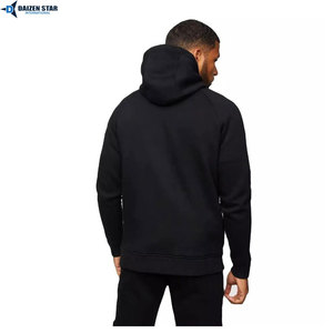 Men's Black Hooded Tracksuit Full Sleeve Casual Sweatshirt Pants Set Breathable Polyester Autumn Wear Solid Color Design - Product Image 4