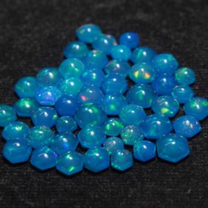 Opale Paraïba naturelle traitée fumée, pierre précieuse en vrac, cabochon taille hexagonale, multicolore, pour bijoux HASNAIN GEMS - Product Image 2