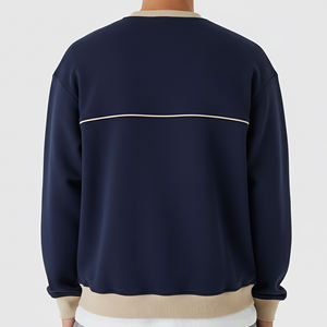 เสื้อสเวตเชิ้ตคอกลมสีกรมท่าสำหรับผู้ชาย ทรงปกติ ผ้าถัก 100% คอตตอน สวมใส่สบาย สีพื้น ระบายอากาศได้ดี มีกระเป๋า น้ำหนัก 300 กรัม - Product Image 1