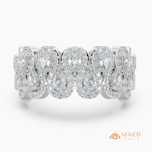 Moissanite <b>Ring</b> Pear Cut Halo Wide Band 925 Sterling <b>Silver</b> <b>Statement</b> <b>Ring</b> for Women LosAngeles Modern Fashion Jewelry Bridal LA - Product Image 1