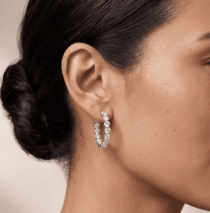 <b>Hoops</b> Earrings Diamond Earrings Gold and <b>Silver</b> Earrings Natural and Lab Grown Diamonds Earrings <b>Hoops</b> Fine Jewelry for Women - Product Image 6