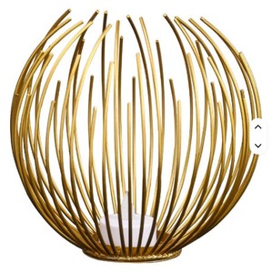 Decoración de Mesa, Portavelas Redondos de Alambre Metálico Color Dorado Hechos a Mano y Personalizados para el Hogar - Product Image 2