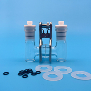 Cellule électrolytique scellée de type H avec embout givré, corps à deux électrodes, membrane d'échange d'ions en option pour utilisation en laboratoire - Product Image 1