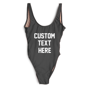 Traje de Baño Personalizado de Una Pieza para Mujer, Color Sólido, Cuello Redondo, Elástico, con Estampado Frontal, Ropa de Playa, Modelo 2026 - Product Image 3
