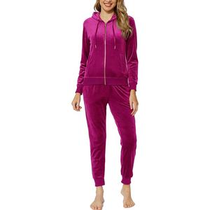 Ensemble de survêtement vintage en velours et coton pour filles, style jogger, personnalisé, deux pièces, pantalon évasé, collection automne - Product Image 4