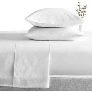 Juego de Sábanas Blancas de 300 Hilos, Tamaño Individual, con Diseño Liso para Hogar u Hotel, Incluye Funda de Almohada y Funda Nórdica - Product Image 1