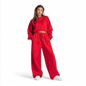 Pantalones de chándal holgados de forro polar grueso, sudaderas cortas oversize, pantalones de fitness para mujer, pijamas, chándales cortos para mujer - Product Image 1