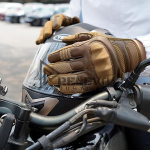 Gants en cuir chauds et thermiques compatibles écran tactile, séchage rapide et respirants, doublure en laine, logo frontal, unisexe, pour la conduite et la moto - Product Image 5