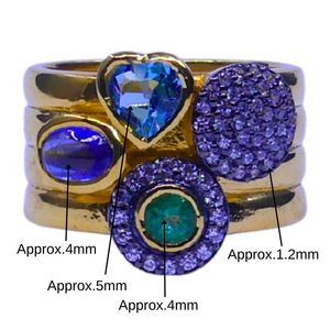 Party Wear 925 Sterling <b>Silver</b> Gold Plated Jewelry Blue Topaz <b>Emerald</b> White Topaz Kyanite Gemstone <b>Ring</b> - Product Image 5