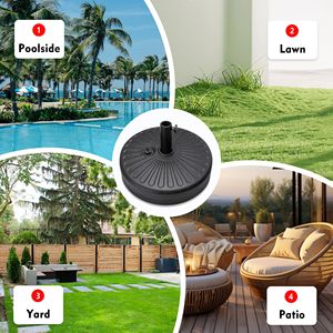Base per Ombrellone da Patio Rotonda da 20 Pollici, Riempibile con Acqua fino a 46 LBS, Resistente e Robusta per Uso Esterno - Product Image 6