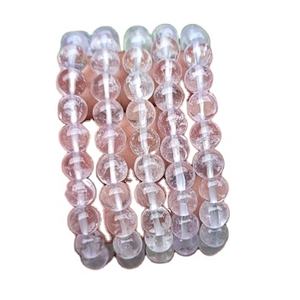 Pulsera elástica ajustable de cuarzo transparente de 8mm, joyería de cuentas de cristal de piedras preciosas naturales hechas a mano, pulseras de cuentas de moda cristiana - Product Image 1