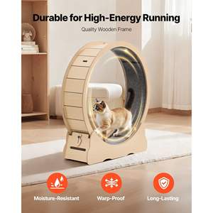 Rueda de Ejercicio Silenciosa para Gatos de 48 Pulgadas, de Madera, para Interiores, 28 Libras, con Pista Tapizada, Mecanismo de Bloqueo, Juguetes Deportivos para Mascotas, para el Cuidado de la Salud y el Ejercicio - Product Image 6