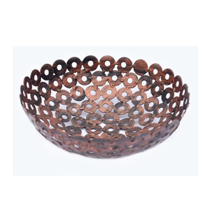 Antique <b>Copper</b> Metal Art Fruit Basket Vintage Decorative Wire Bowl for Kitchen & Dining <b>Table</b> - Product Image 1