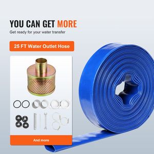 Pompa per rifiuti a benzina da 7HP 132GPM con motore a 4 tempi, tubo di uscita da 25ft/7,62m, pompa per trasferimento acqua per piscina 2 pollici/50 mm - Product Image 6