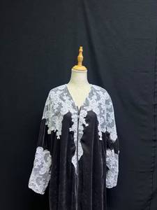 Oferta Especial: Abaya Musulmana de Noche para Fiesta, Estilo Turco y Dubái, con Cuentas y Lentejuelas Florales, Manga Larga, Antiarrugas, Largo hasta el Suelo, Cuello en V - Product Image 4