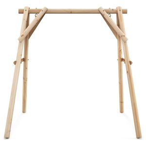 Heavy Duty Wooden Patio <b>Swing</b> <b>Frame</b> with Reinforced Bars Durable Outdoor Furniture - Product Image 4