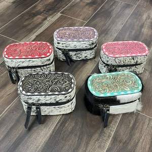 Boîte de rangement pour bijoux en cuir de vachette artisanal, portable, de luxe, sur mesure, pour bagues et colliers, organiseur de voyage pour bijoux - Product Image 6