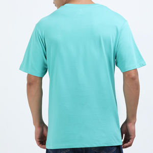Camiseta 100% algodón para hombre, informal, de manga corta, cuello redondo, diseño liso teñido, estilo urbano, camisetas tipo ringer para hombre - Product Image 2