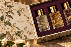 Caja de Embalaje Personalizada para Perfumes, Estilo Libro con Bisagras, Color Marfil - Product Image 4