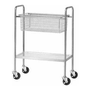 Chariot utilitaire industriel en acier inoxydable avec 1 à 8 paniers métalliques pour le stockage et le transport en atelier - Product Image 2