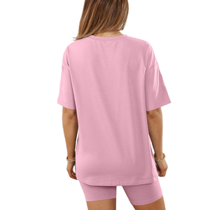 Ensemble 2 pièces 100 % coton premium pour femme – Haut et short oversize élégants et respirants – Qualité supérieure – Idéal au quotidien - Product Image 2