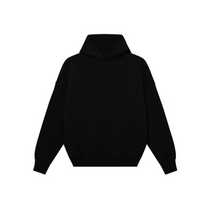 เสื้อสเวตเชิ้ตมีฮู้ดสีดำสำหรับผู้ชาย แขนยาว ทรงปกติ สีพื้น ผ้าเฟรนช์เทอร์รี่ถัก สำหรับใส่ในฤดูใบไม้ร่วง - Product Image 4