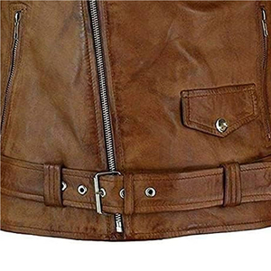 Brown PU Leather Trench <b>Coat</b> Turn-down Collar <b>Double</b> <b>Breasted</b> Belted Workwear Style Autumn Wear Unisex Regular Fit - Product Image 6