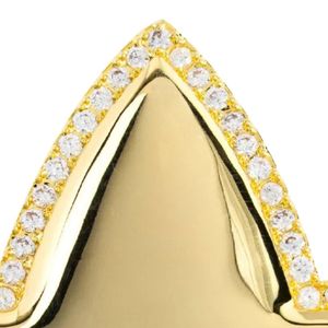 Broche en forme de feuille de lierre en cristal doré avec bordure en strass étincelant, accessoire de bijoux décoratif élégant pour femmes et filles - Product Image 3